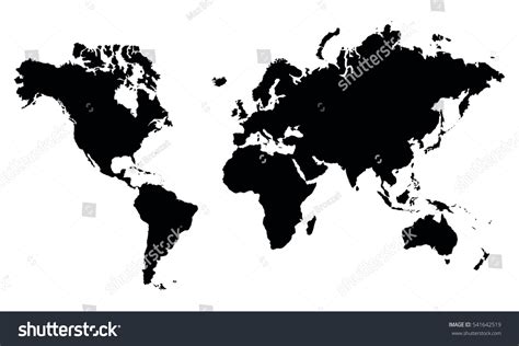 Vector World Map Without Countries Plain Stock Vector (Royalty Free ...