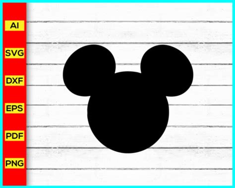 Mickey Mouse Head Svg Png Silhouette Vector Cut file, Disney Mickey Mo ...