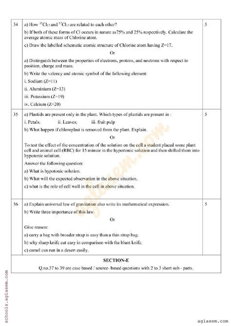 Class Science Sample Paper Pdf Annual Exam Model Question