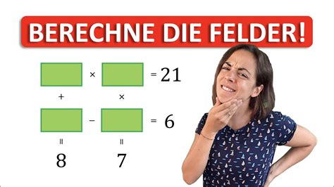 MATHE RÄTSEL ZAHLEN Welche Zahlen fehlen in den grünen Feldern