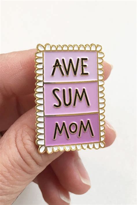 Awesome Mom Enamel Pin Best Mom Pin Mothers Day Pin Etsy Enamel