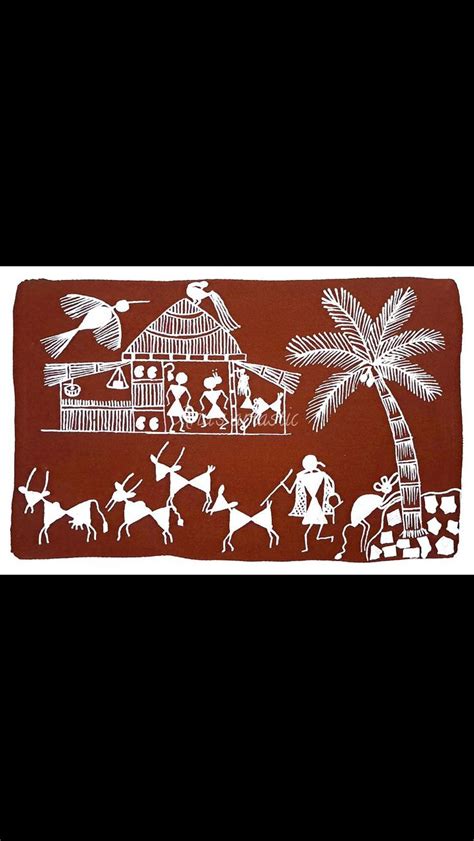 warli painting on canvas / warli village scenery #warli #anusartastic ...