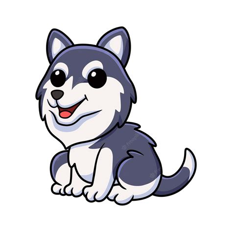 Download Cute Cartoon Dog Siberian Husky Wallpaper