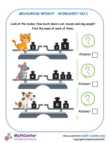 Measuring Weight Worksheet No 3 Worksheets Math Center Worksheets