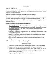 chemistry unit  notes  docx chemistry unit     chemical