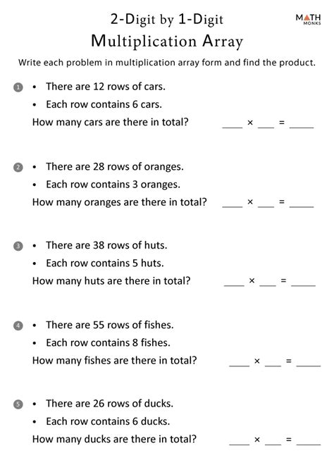 Multiplication Arrays Worksheets Math Monks Artofit