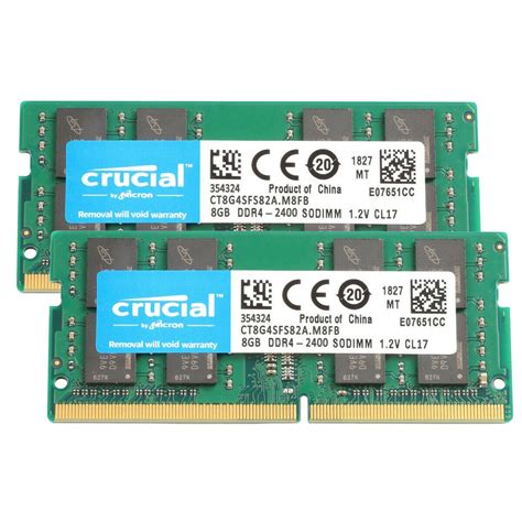 Crucial Ddr4 8gb 2400 Pc4 19200 Laptop Notebook Memory Ram Sodimm 2x 8g