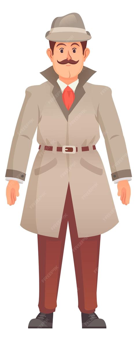 Premium Vector | Retro detective character cartoon mystery solve mascot ...