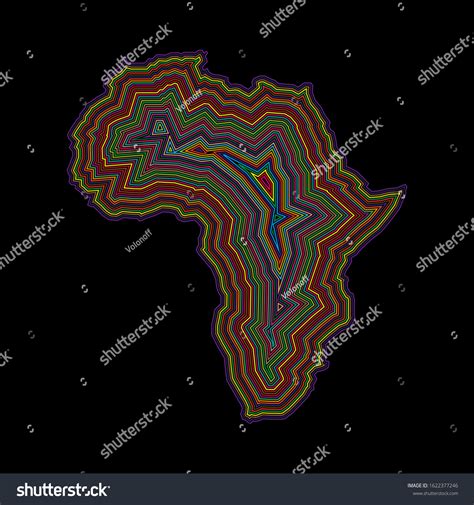 Sketch Linear African Continent Map Banner Stock Illustration ...