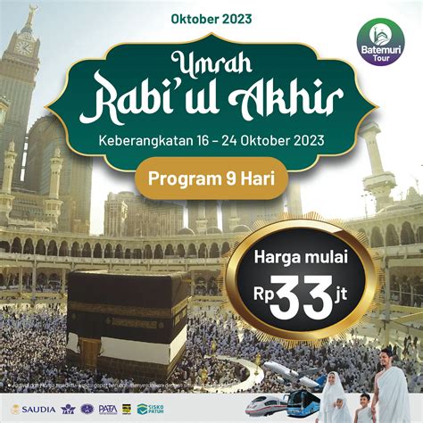 Umrah Rabiul Akhir 1445 H Batemuri Tour Keberangkatan 16 24 Oktober