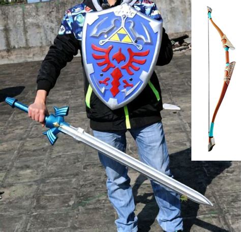 Legend of Zelda Link Hylian Master Skyward Sword Bow Shield PU Foam Prop Costume - ContentStudio ...