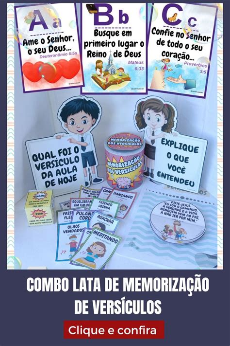 Combo lata memorização de versículos Memorização Ministério infantil