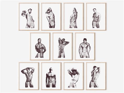 Male Nude Figures 11 Gay Art Prints Watercolor Queer Print Etsy