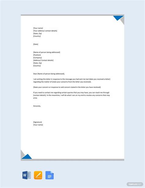 Response Letter Template For Word Word Excel Templates Hot Sex Picture