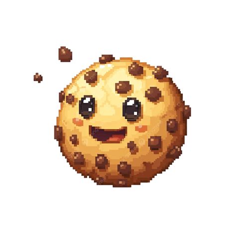 Linda Galleta Con Chispas De Chocolate En Pixel Art Png Dibujos