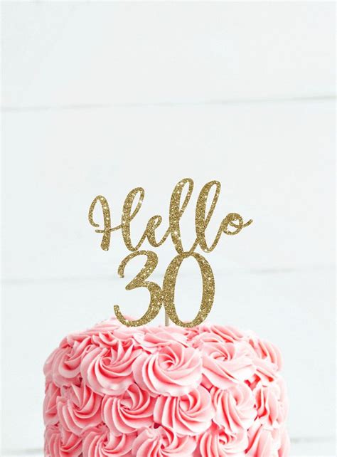 Hello 30 Cake Topper 30 Birthday For Her Birthday Cake Topper Etsy 30th Birthday Cake Topper