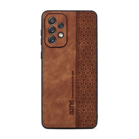 For Samsung Galaxy A33 5G AZNS 3D Embossed Skin Feel Phone Case (Brown