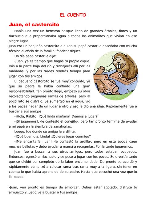 El Cuento Para Tercer Grado De Primaria El Cuento Juan El Castorcito