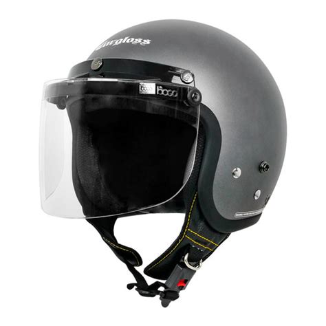 Promo Cargloss CFM Retro Visor Flat Clear Helm Half Face Anchor Grey