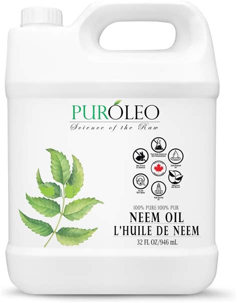 PUROLEO NEEM Oil 32 Fl Oz 946 ML Packed In Canada Pure And Natural