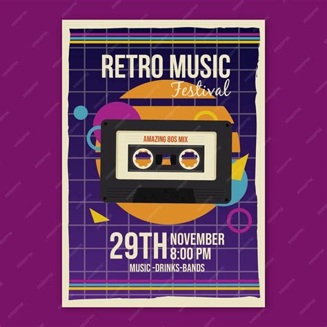 Free Vector Retro Music Poster Template