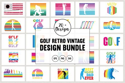 Golf Retro Vintage Design Bundle Bundle · Creative Fabrica