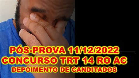 Concurso Trt Ro Ac T Cnico E Analista P S Prova Deixe