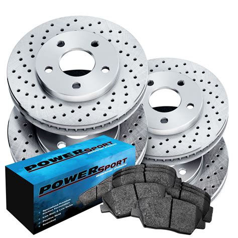 Fit Jeep Fiat Renegade 500X Front Rear Drilled Brake Rotors Ceramic