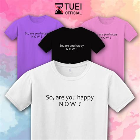 Jual Baju Kaos Custom Dtg Cotton Combed Desain Happy Quotes Iu Quotes