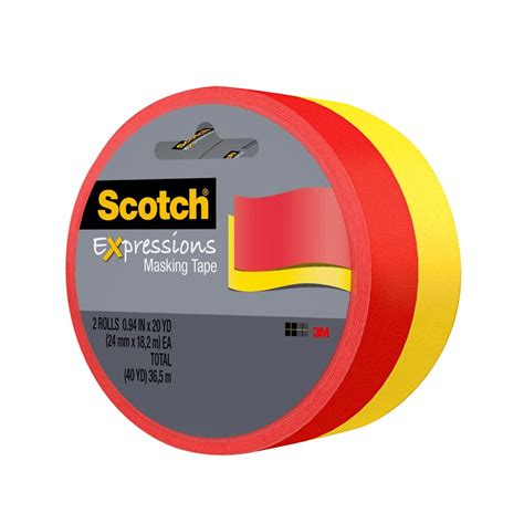 Scotch® Expressions Masking Tape 3437 2ry 94 In X 20 Yd 24 Mm X 18