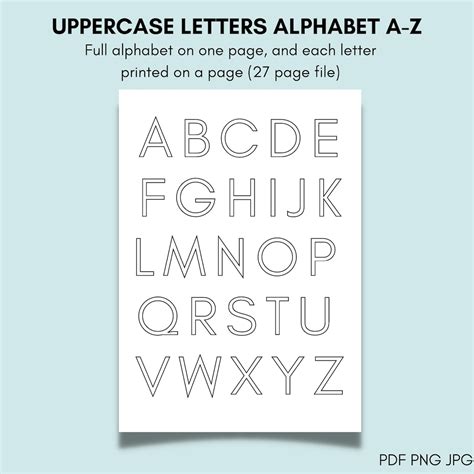 Abc Capital Letters Pdf Png Full Alphabet Individual Letters