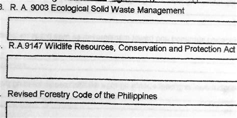 SOLVED: A. Isulat sa loob ng parihaba ang epekto ng pagsunod sa mga batas sa pangangalaga sa ...