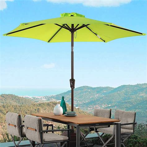 SUNRINX 7 5 Ft X 7 5 Ft Steel Market Patio Umbrella In Green With