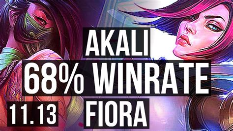 Akali Vs Fiora Top Quadra 68 Winrate 7 Solo Kills Legendary 15