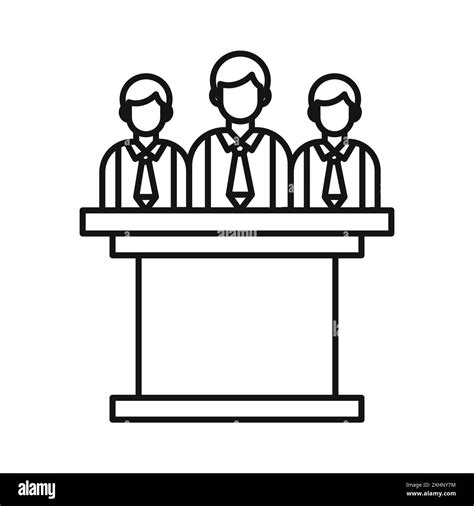 Committee Board Icon Black Line Art Vector In Black And White Outline