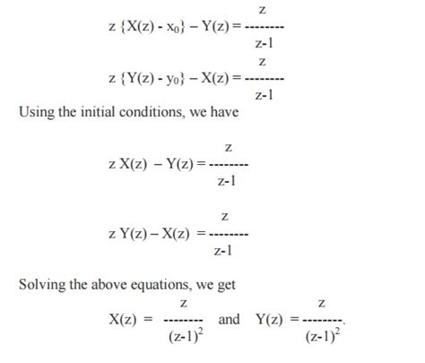 Application Of Z Transform To Difference Equations