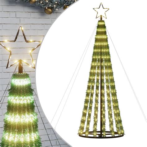 Árvore de Natal luminosa em cone 275 LEDs 180 cm branco quente Loja