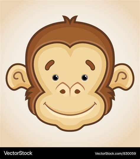 Cute monkey face Royalty Free Vector Image - VectorStock