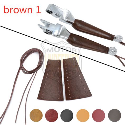 Brown Leather Brake Clutch Lever Covers Motor Lever Cover Protector