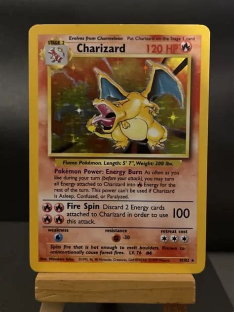 Pokemon Card Charizard Holo Rare Base Set Wotc Light Play Eur