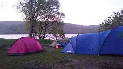 Group Camping at Loch Tummel - Tents, Trees and Bumble Bees