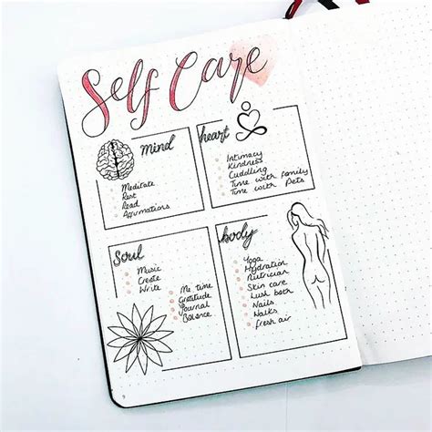 Self Care Journal Spreads For High School