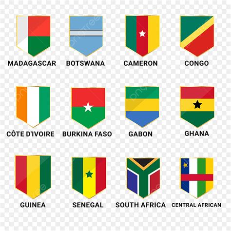 Africa Countries Map Vector Hd Images Flags Set Of Africa Countries