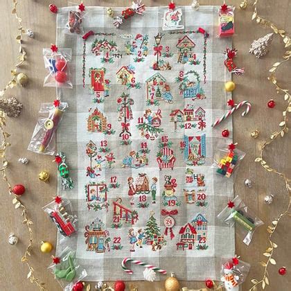 Tea Towel Advent Calendar Lino Da Les Brodeuses Parisiennes Les