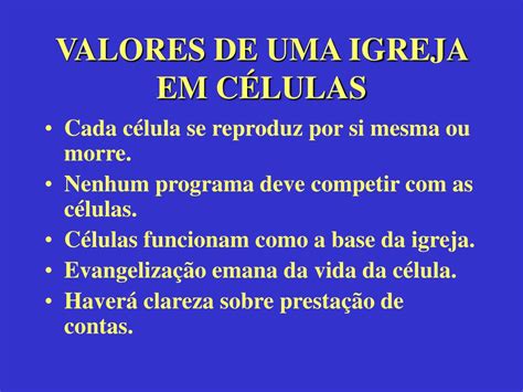 Ppt Valores De Uma Igreja Em C Lulas Powerpoint Presentation Free