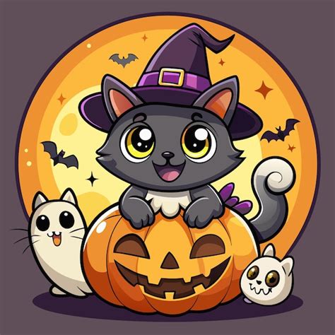 Black Cat In Halloween Costume Premium Ai Generated Vector