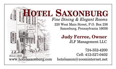 Hotel Saxonburg • Saxonburg Area Business Association