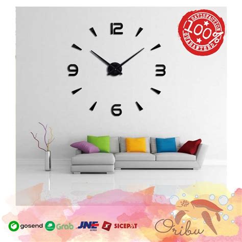 Jual JAM DINDING TEMPEL BESAR DIY GIANT CLOCK 3D ANALOG DIGITAL DINDING