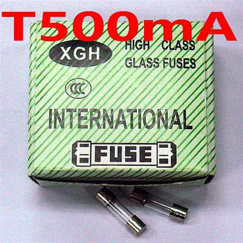 100 Pcs Lot T500mA 250V 5 X 20mm Slow Blow Glass Tube Fuse 500mA 0