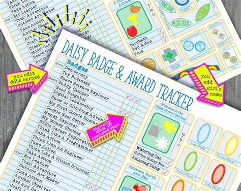 Girl Scouts DAISY Badge Tracking Chart UPDATED For 2023 2024 Instant